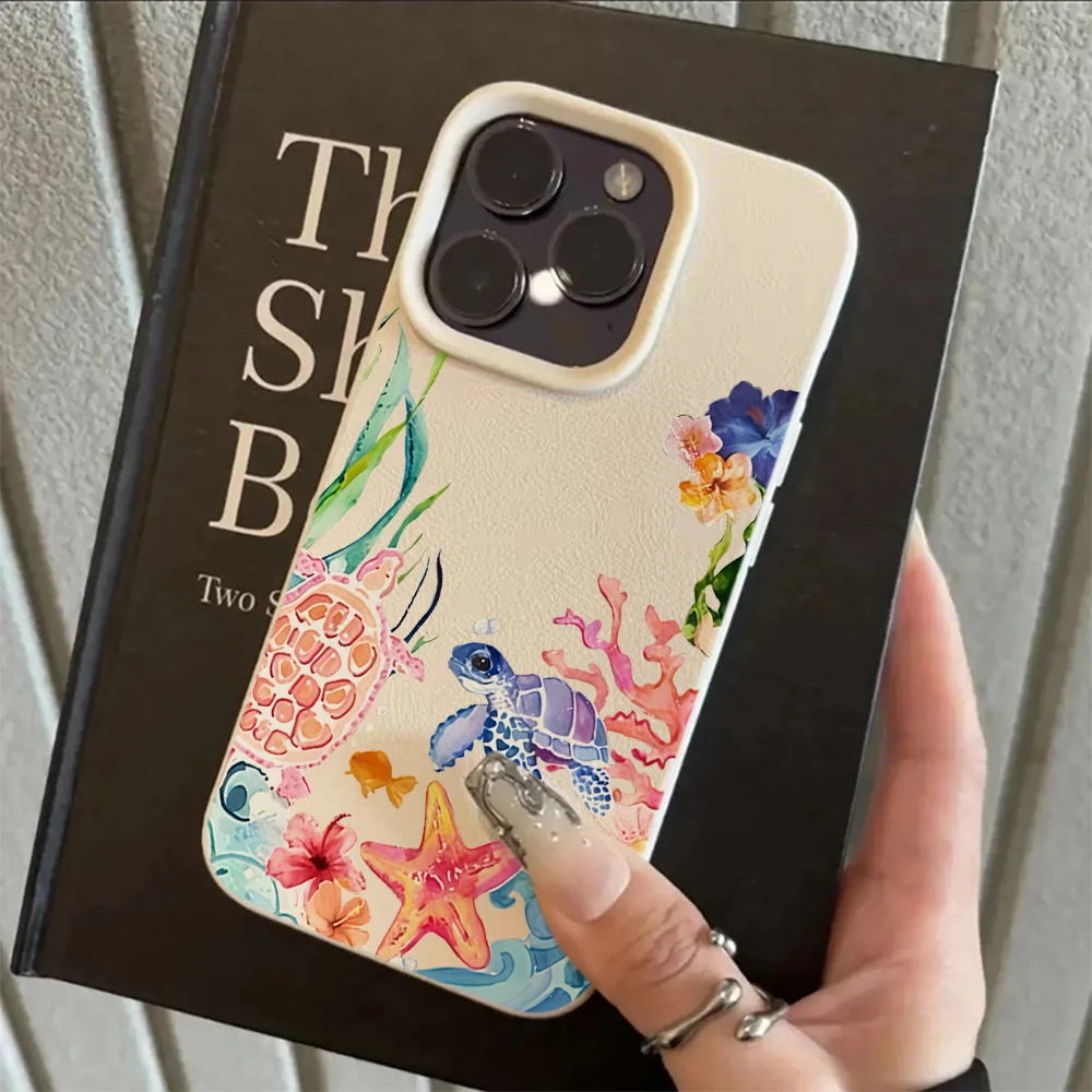 Vibrant Sea Turtle Coral Silicone Phone Case Cover