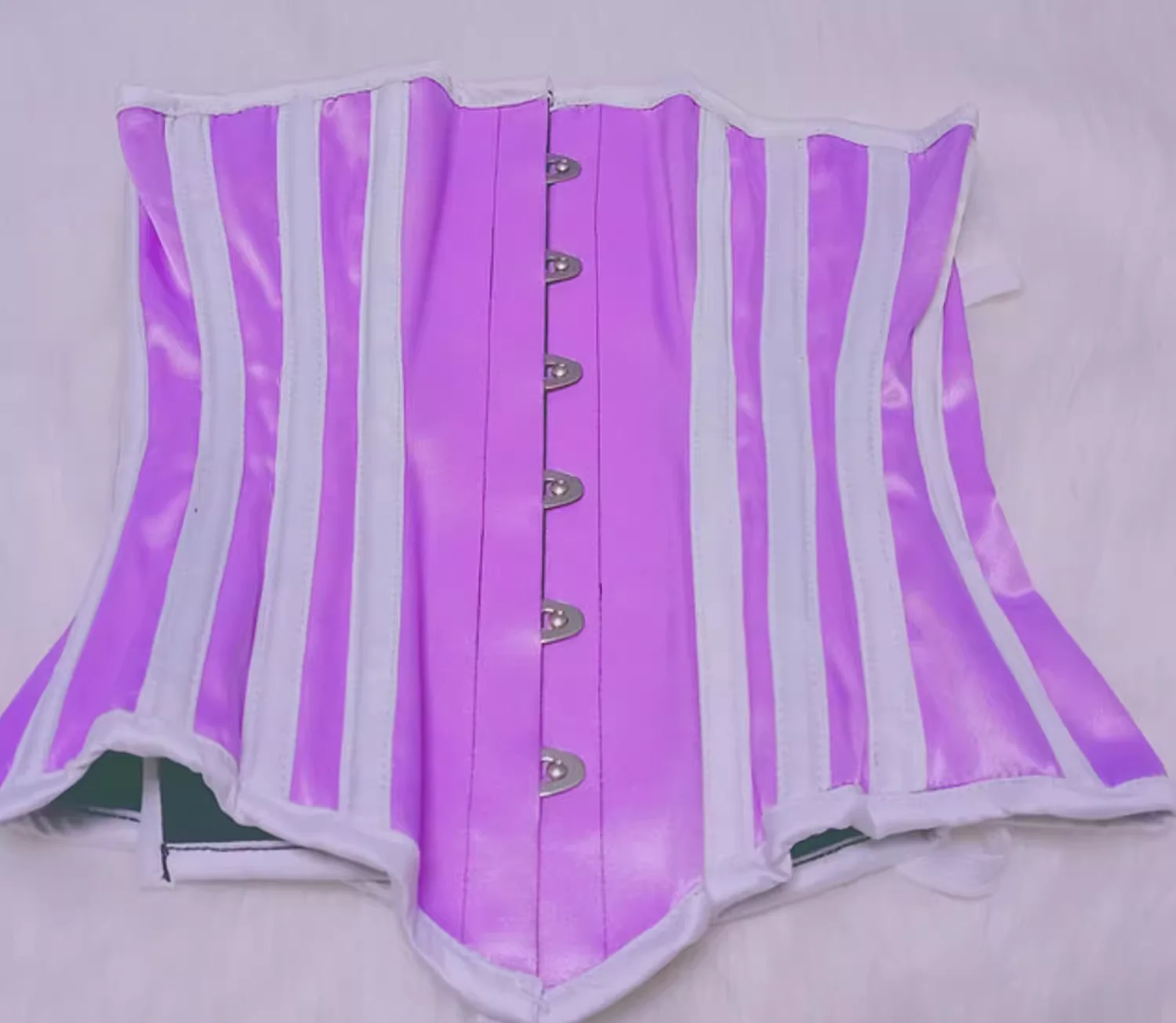 Women Hand Made Corset Bustier Underbust Waist Trainer Bodice Shaping Tops Lace Up Steel Boned Tight Corset Cotton Lining