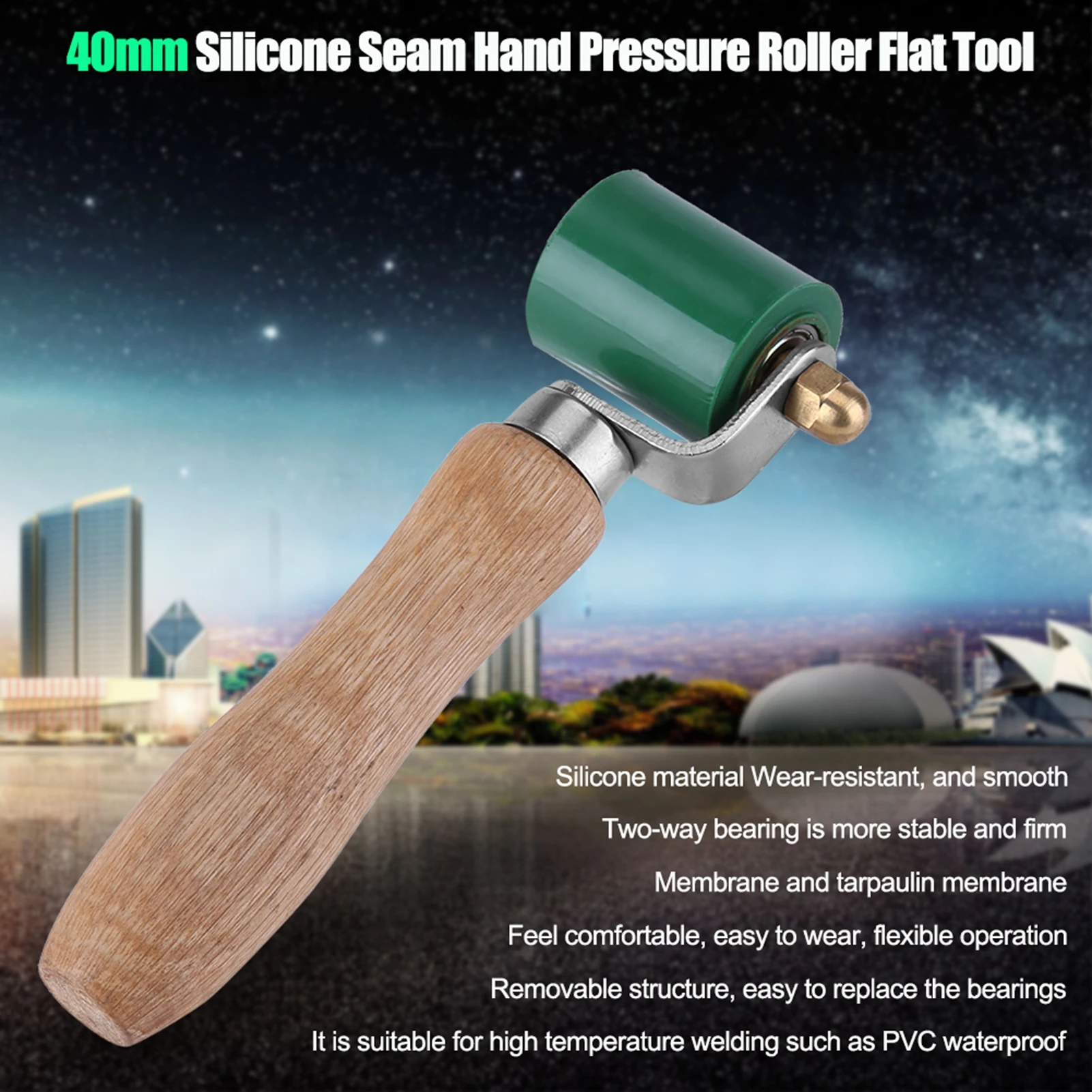 Hand Pressure Roller 40mm Silicone High Temperature Resistant Seam Hand Pressure Roller Roofing PVC Welding Tool