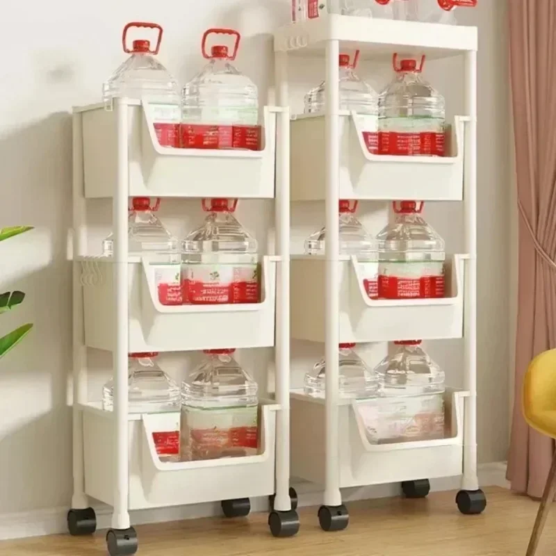 Storage Rack Storage Rack Trolley Portable with Wheels Large Capacity Space Saving for Kitchen Bathroom Living Room Multi-Purpose Organizer