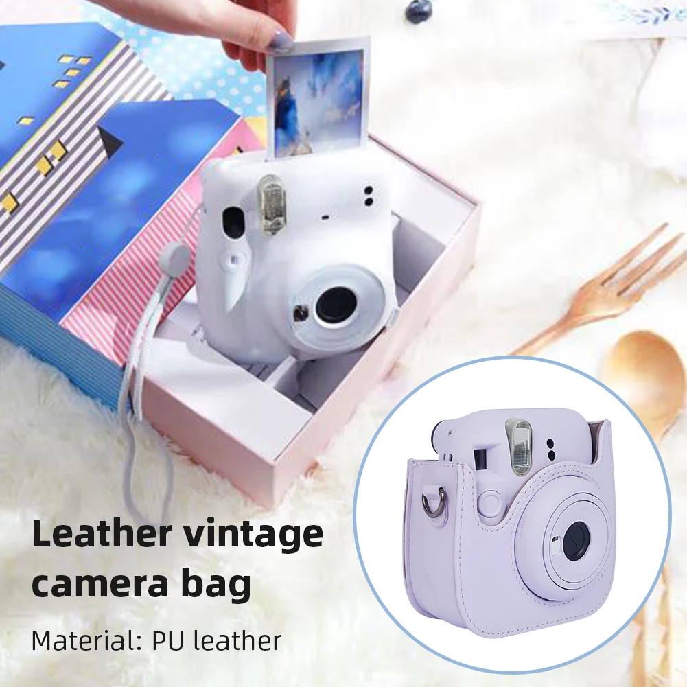 Vintage-Style PU Leather Camera Bag Case - Scratchproof Protective Shell Pouch