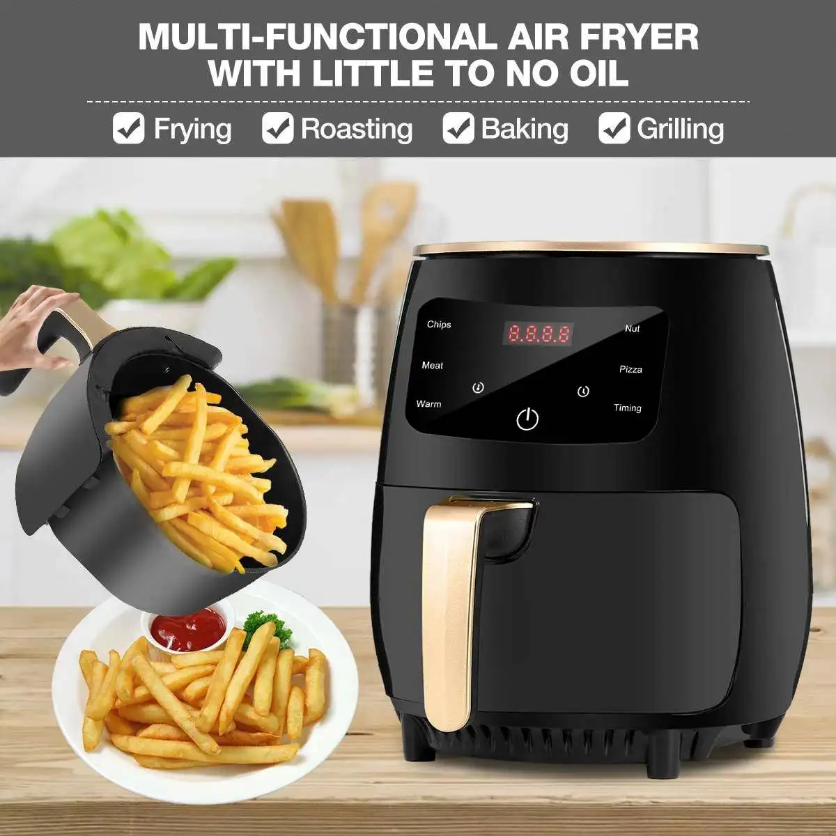  Air Fryer, 5.5 QT Camping Air Fryers Portable with