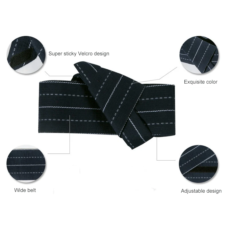 Traditional Japanese Kimono Yukata Belt Accessories Wide Striped Obi Hook And Loop Fastener Retro Belt Sauna Spa Wear Costumes japanese kimono