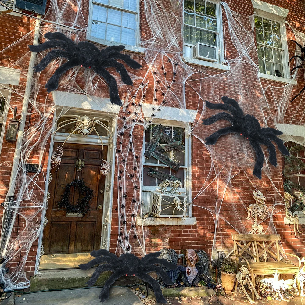 

1pc Scary Giant Black Plush Spider Halloween Party Decoration Home Bar Haunted House Decoration Prop Kids Toys Bar Decorations