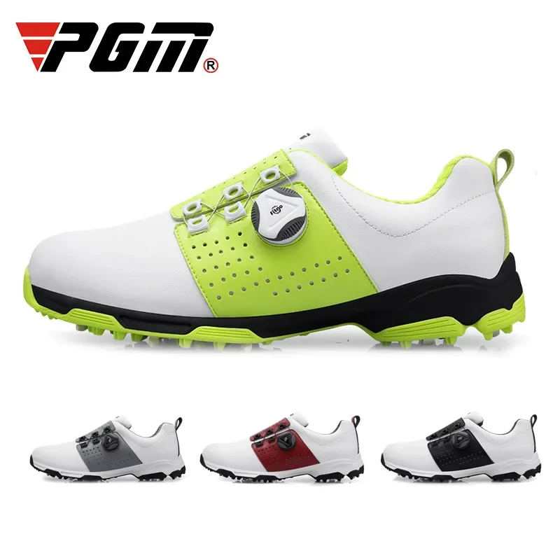 PGM Golf Shoes Men's Waterproof Sports Shoes Spikes Anti-skid Sport Sneaker Male Knobs Buckle Golf