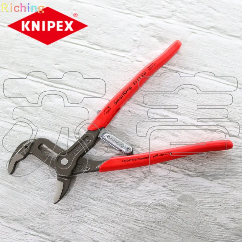 KNIPEX 85 01 250 SmartGrip Water Pump Pliers with Automatic Adjustment Grey  Atramentized with Non-slip Plastic Coating 250 mm - AliExpress