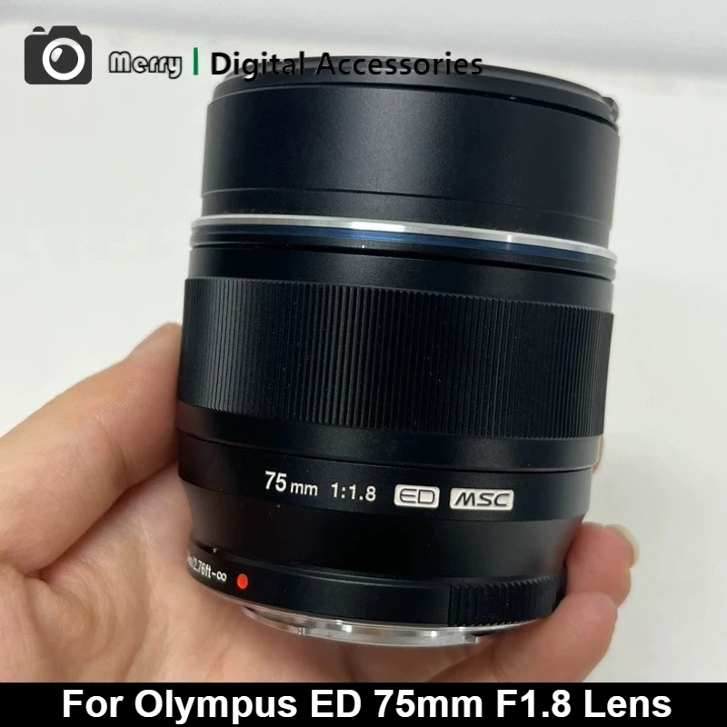 올림푸스 M.Zuiko 디지털 ED 75mm F1.8 렌즈 마이크로 포서드 M43 인물 사진용 프라임 카메라 렌즈 95% 새 상품