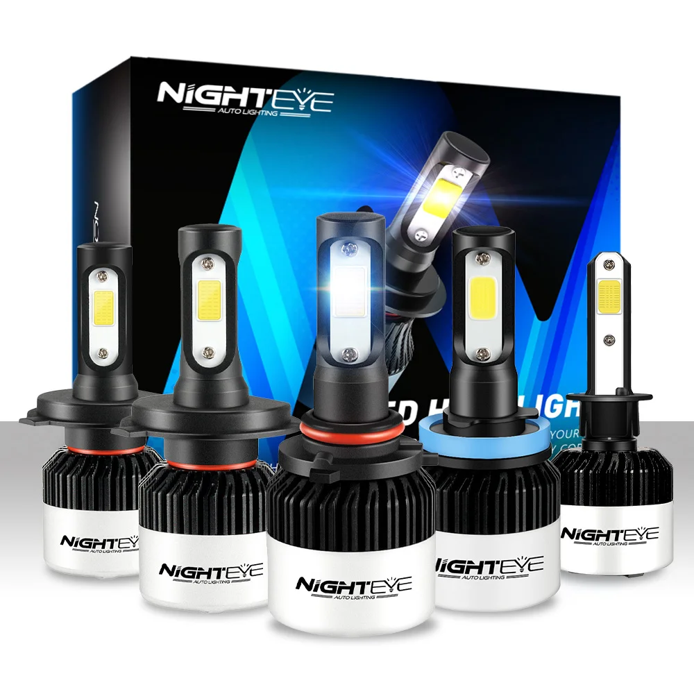 Nighteye-カーヘッドライトh7,LED h4,h8/h9/h11 hb3/9005 hb4/9006,自動車用電球72w 9000lm,自動車用,6500k - AliExpress Mobile