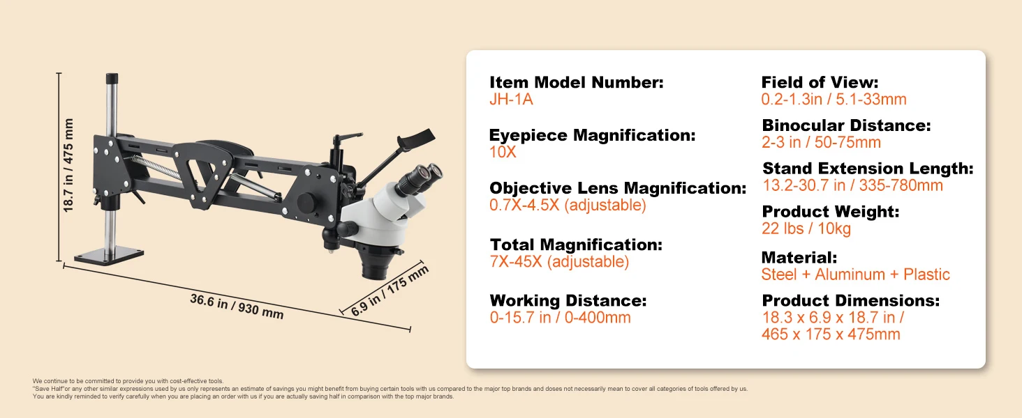 configuration de base du microscope