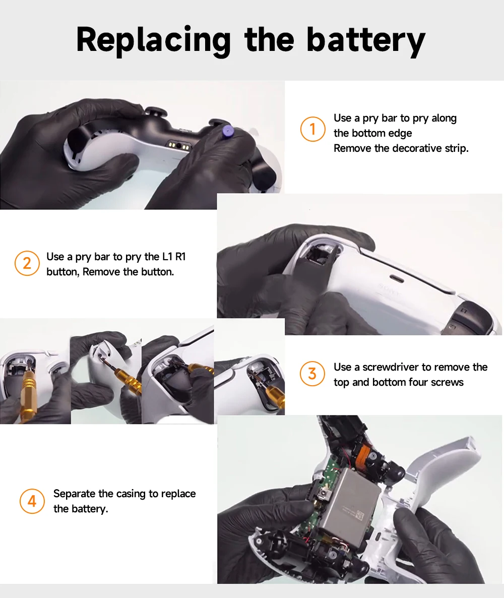 Controller Battery Gamepad Battery Game Console Battery PALO High Capacity 4000mAh Rechargeable Battery for Sony PS5 Playstation 5 LIP1708 DualSense Game Controller