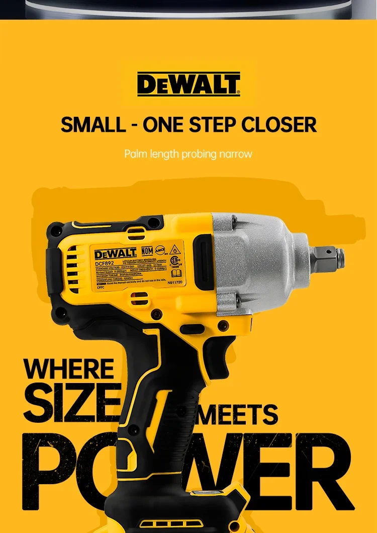 Description Picture 3 of itemDewalt DCF892 812N.m Brushless Electric Wrench 1/2 Inch Cordless Impact Driver High Torque Three Speed Auto Repair Power Tools