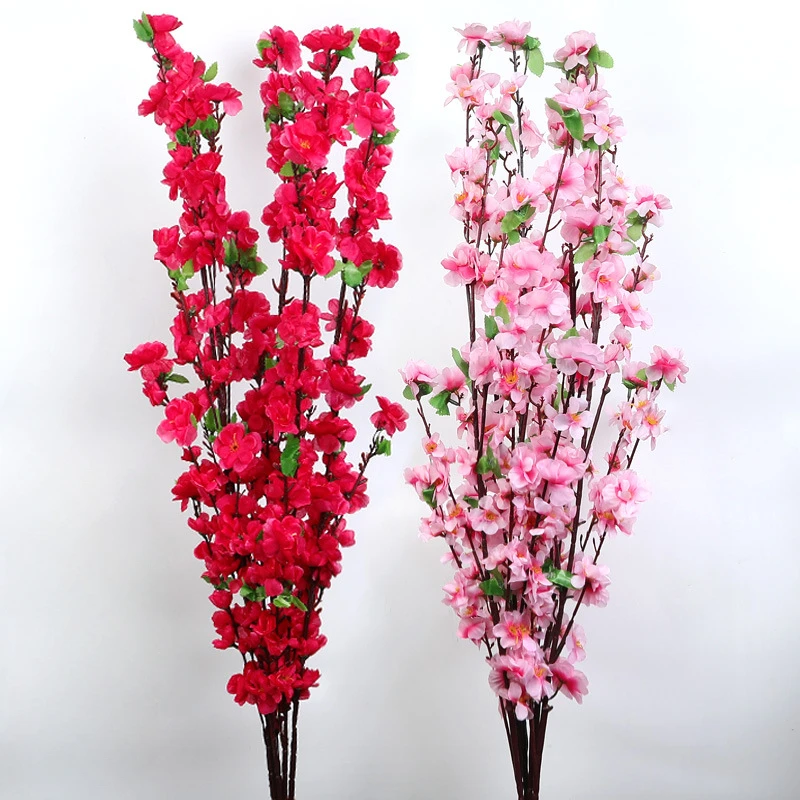 Artificial Cherry Blossom Flower Branches,Silk Spring Peach Blossom Bouquet Fake  Flower Stems for Wedding Home DIY Decoration - AliExpress