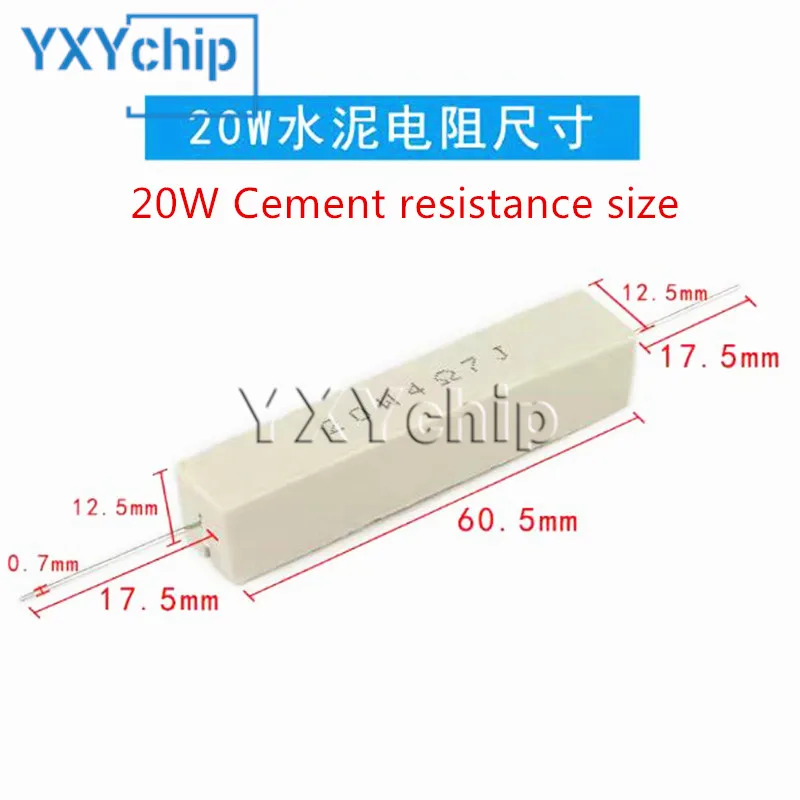 5W 5% Cement Resistor Power Resistance 0.2R 1.8R 2.4R 12R 18R 12K 0.2 1.8 2.4 12 18 Ohm 0R2 1R8 2R4 10pcs