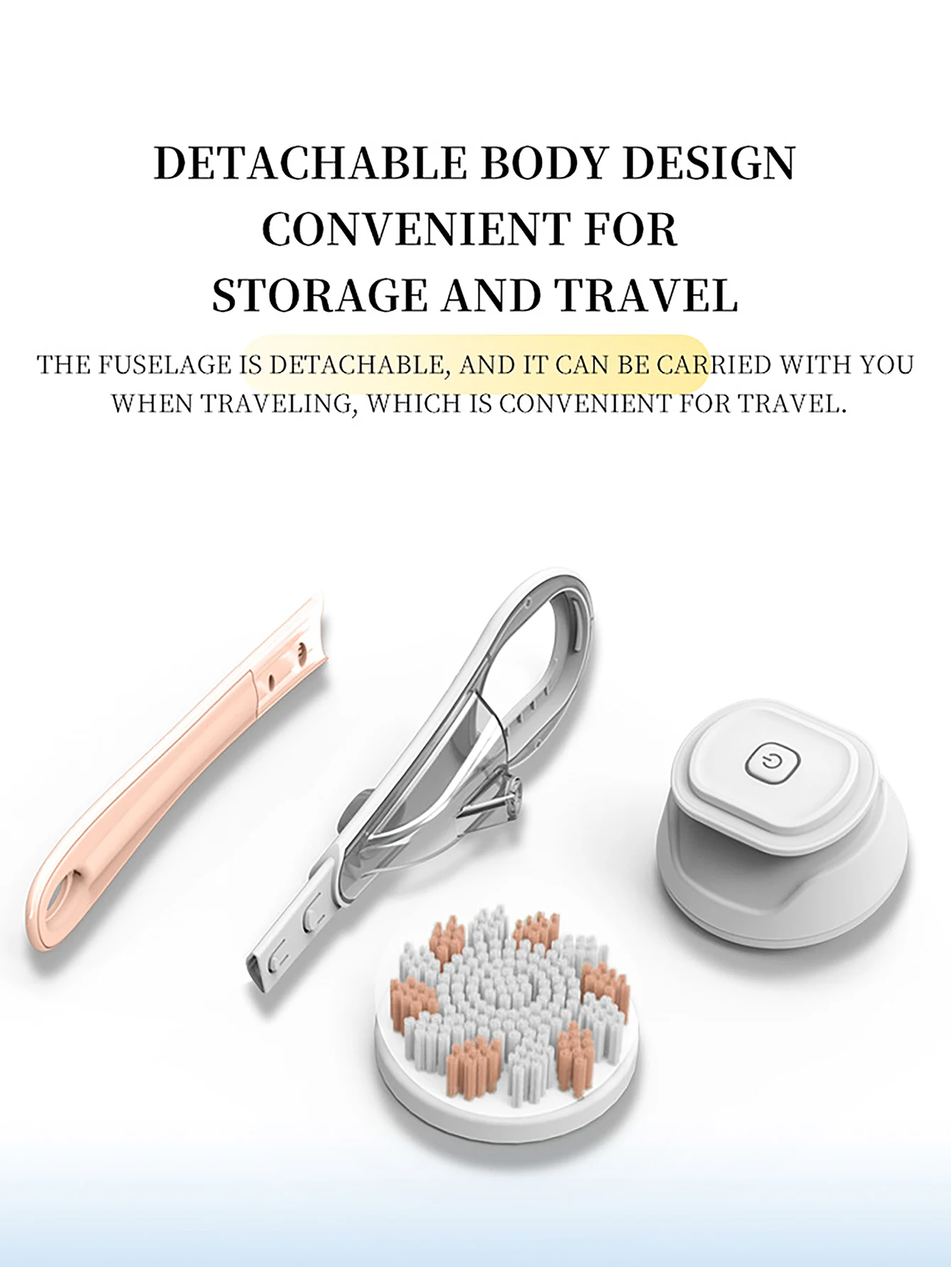Cleaning Brush Kemei Split Type Electric Body Brush Rechargeable Rotating Back Washer Long Handle Exfoliating Scrubber for Shower Bathing