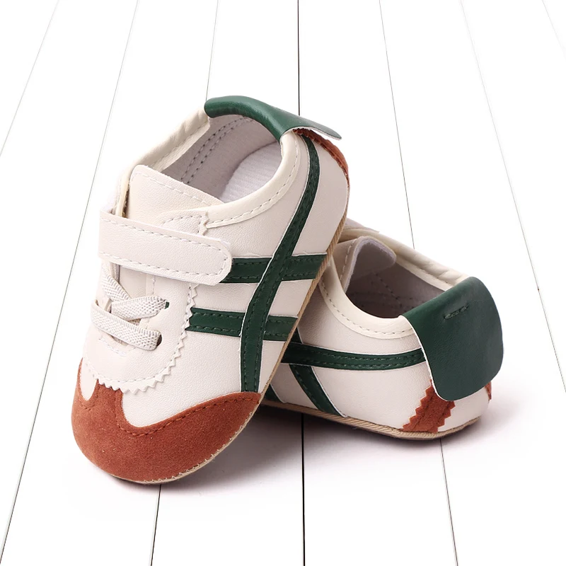 

Обувь для первых прогулок для маленьких мальчиков и девочек, Нескользящие кроссовки контрастных цветов на резиновой подошве для малышей