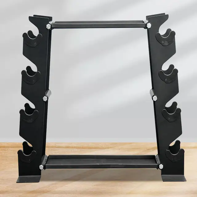A-Frame Dumbbell Rack - Steel Weight Stand For Home Gym, Black, Holds Multiple Pairs