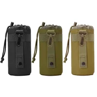 Outdoor Molle Water Bottle Bag Rack Camping Hiking Bicycle Bottle Bag Pulling Rope Multi functional Bottle Bag 1