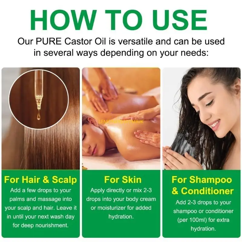 M4YA 60ml Castor Oil Promote Hair Growth Nourishing & Moisturizing Oil for Woman