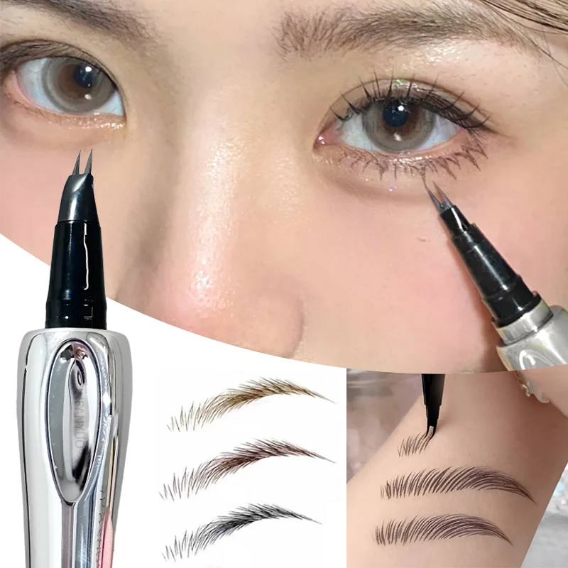 Liquid Eyebrow Pencil Waterproof 2 Point Microblade Brow Pen_voghion.com