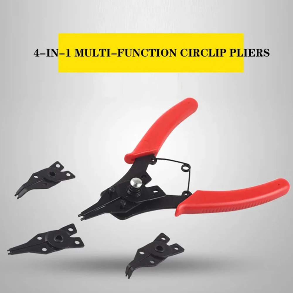 

4 IN 1 Set Multi-function Pliers Snap Ring Pliers Tools Multi Crimp Tool Internal External Ring Remover Retaining Circlip Pliers