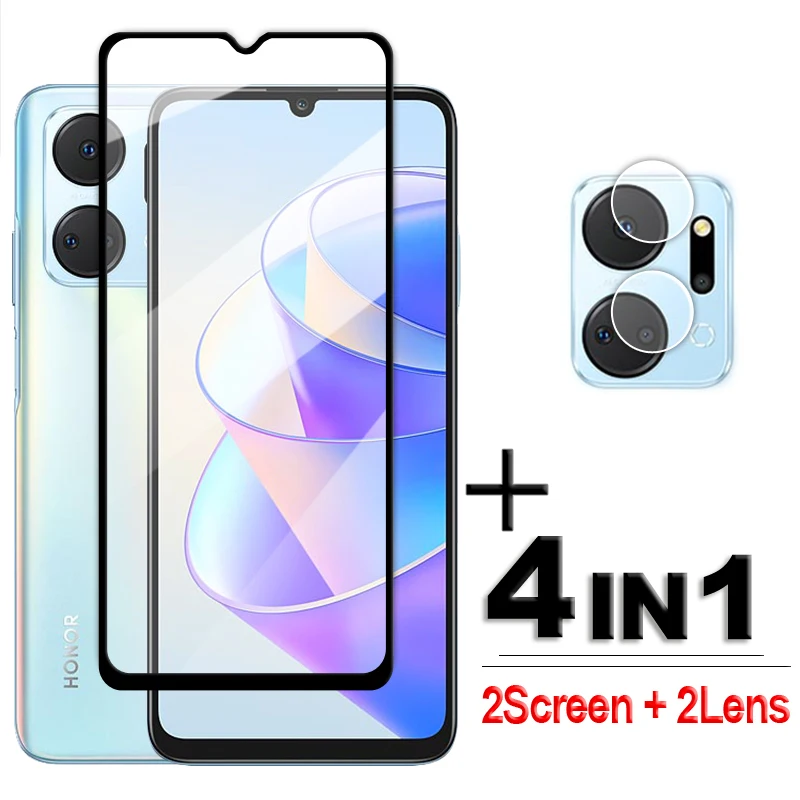 4 In1 Per Honor X7A Glass Per Honor X7A 5G Vetro Temperato 2.5D Full Cover Screen Protector Honor X7A Lens Film 6.75 Pollici