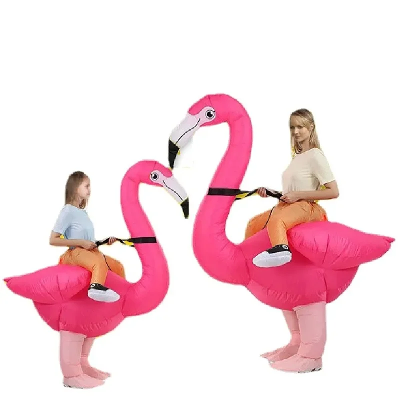 

Flamingo Inflatable Costume Adult Kids Riding Bird Mascot Air Blow Up Suit Carnival Festival Cosplay Clothes Atmosphere Party