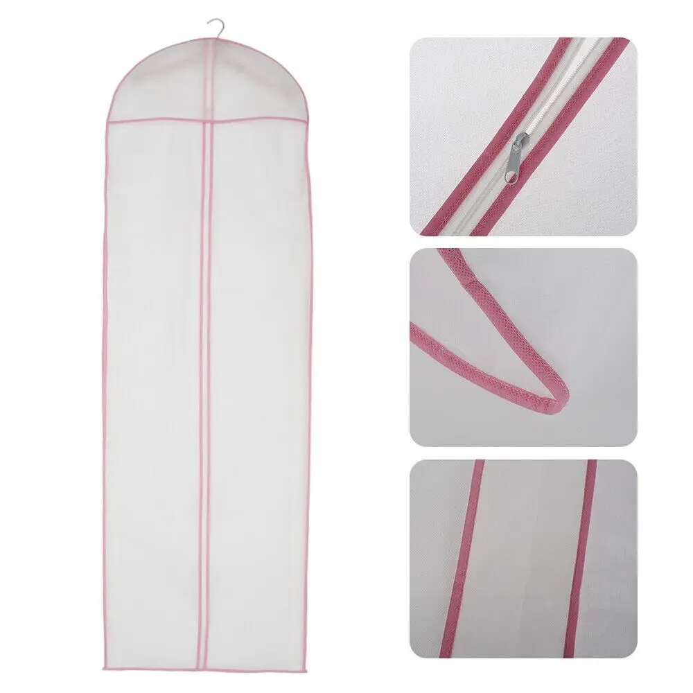Waterproof Zip Bag Garment Storage Ballgown Protector Non-woven fabric Dress Dust Cover Long Garment Bag Storage Bag 2