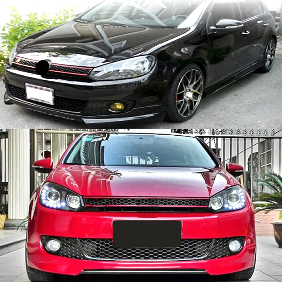Car Grill Mesh Front Lower Grille & Fog Light Grills Assembly VW Jetta Golf MK6 2009-2013 Black Air Inlet Mesh Grills Body Kit