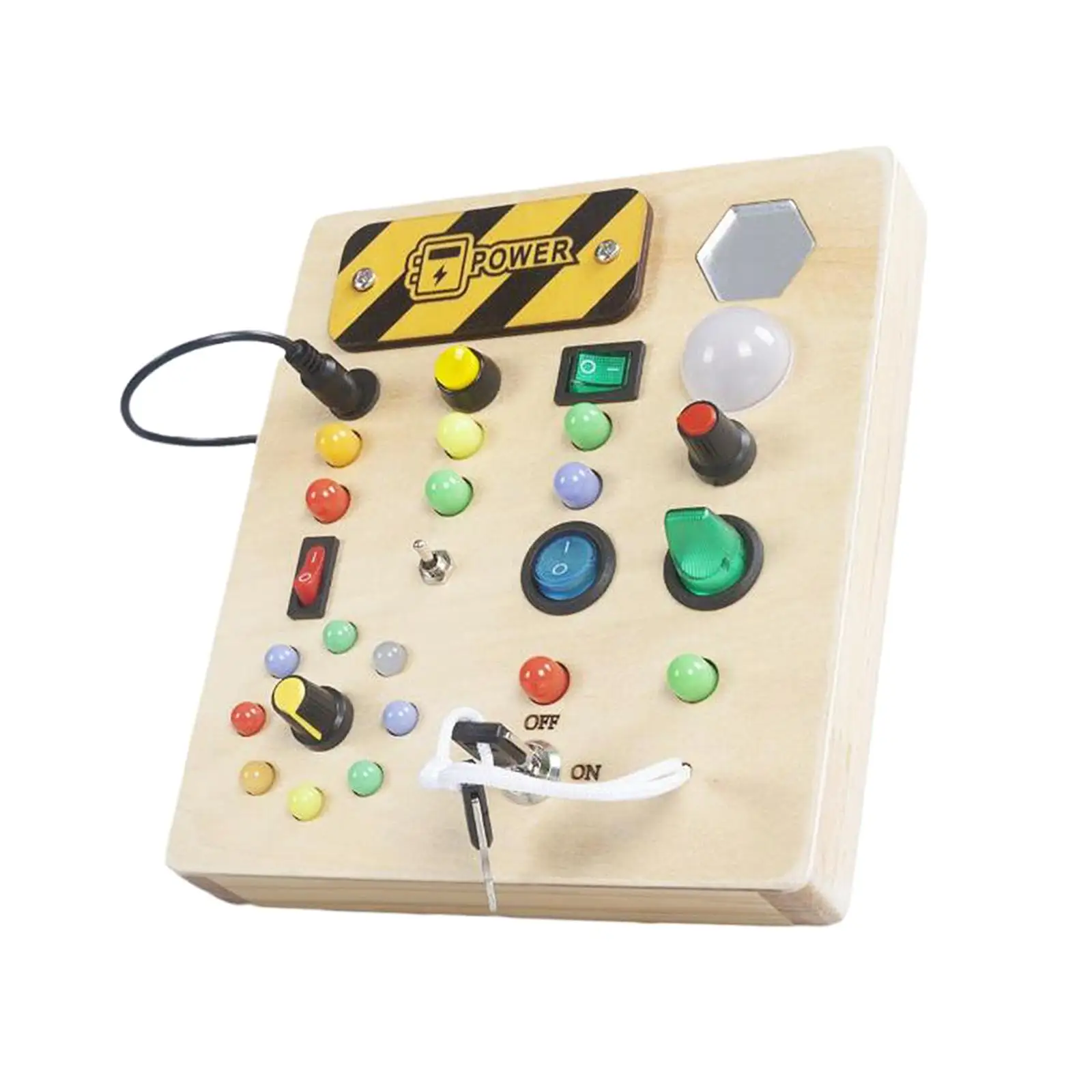 

Montessori Busy Board Basic Motor Skill Travel Toy Educational Toy LED Busy Board for Kids Girls Children Toddlers Holiday Gifts