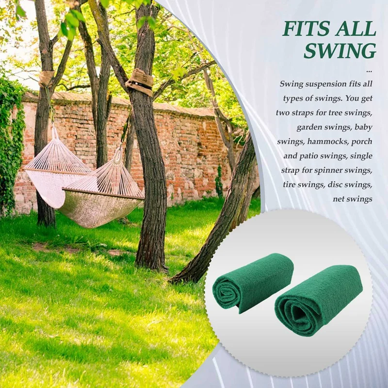 Swing Attachment Holds Attachment Swing Suspension Strap Kit With 2 Carabiners And D-Rings With 2 Tree Protection Pads 3