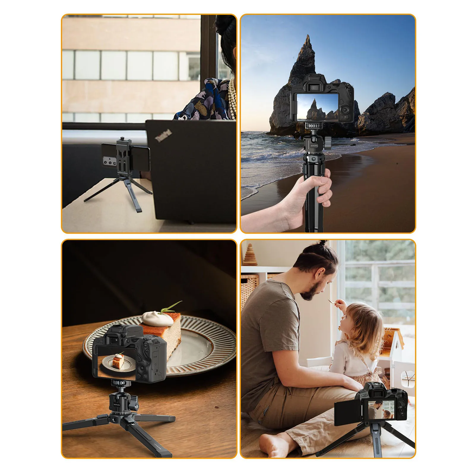 Description Picture 3 of itemPortable Desktop Tripod w/ 1/4 Thread Aluminum Alloy Compact Tripod for Camera/Phone/Webcam Gimbal DSLR Camera Video Camcorder