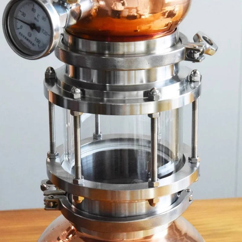 5L Perspective Distillation Equipment,Pure Copper Still,Pure Dew Machine, Liquor Steaming,Distillation Set, Copper Distiller