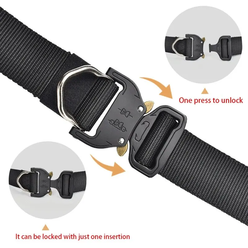 1pc Men's Belt Outdoor Tactical Belt Multi-Function Buckle Nylon Belt High Quality Alloy Buckle Belt Sports Canvas Neutral Belts