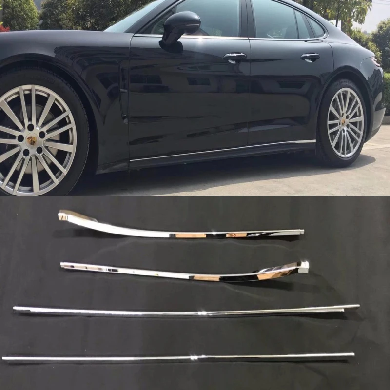 

Для Porsche Panamera 971 Turbo 2017 2018 ABS хромированный корпус боковой двери молдинг линия крышка боковая юбка защитная полоса