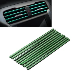 10-Piece Colorful Chrome Car Vent Trim Set (Green)