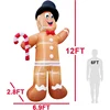 12 Foot Giant Christmas Inflatable Gingerbread Man Outdoor Christmas Decoration with Candy Cane LED Lights Yard Home Party Decor 4