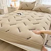 1 pc Quilted Mattress Cover Letter Embroidery Bed Cover Mattress Protector 2024 Class A Soybean Fiber Quilted Fitted Bed Sheet 3