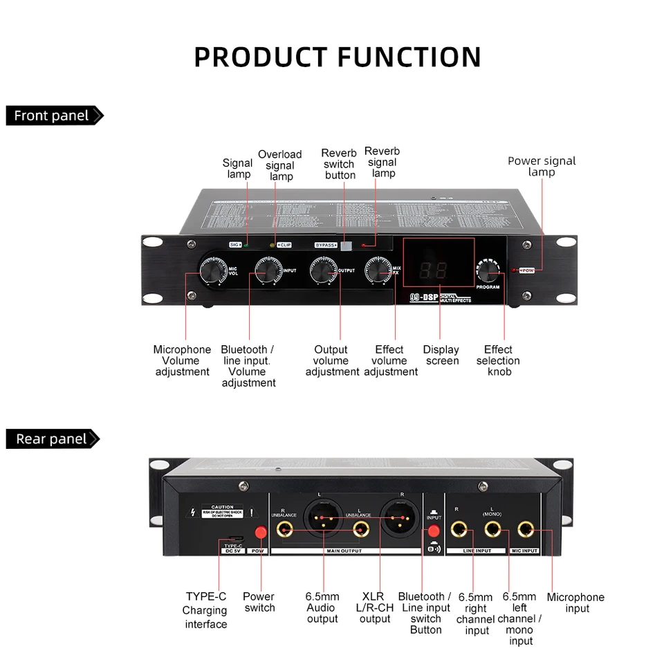 Professional Audio Mixer 99 DSP Effect Digital Console Sound DJ Mixer with MP3 U