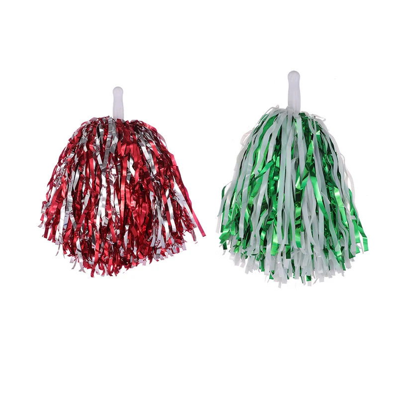 Cheerleading Pom Poms With Handle Cheer Balls Gold Yellow Pink Red Green Blue for Hand Dance Women Girl Kids Pompoms Accessories cheerleading pom poms