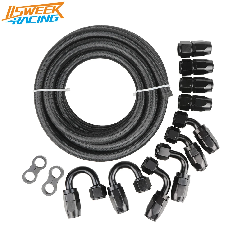 UniversalAN46810FuelLineHoseKit5m16ftNylonBraidedFuelOil