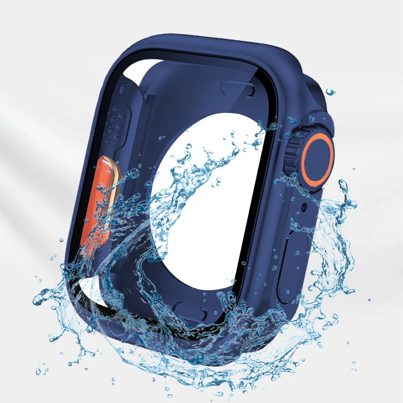 Premium Tempered Glass Apple Watch Screen Protector Case Cover