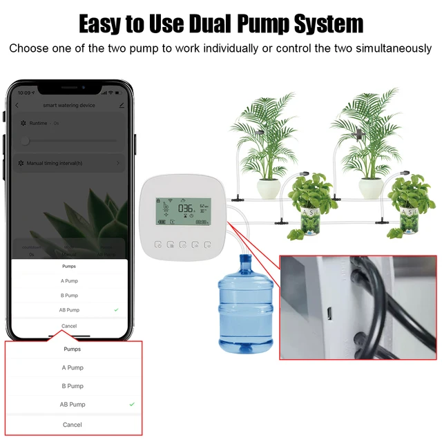 WiFi Tuya with Solar Panel Digital Watering Irrigation Timer Micro-drip Irrigation Controller Intelligent Automatic Water Timer 5