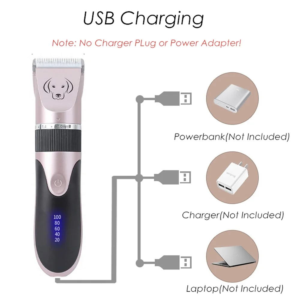 Professional Electric Pet Dog Hair Trimmer Dog Rechargeable Animals Grooming Clippers Cat Shaver Hair Cutting Machine