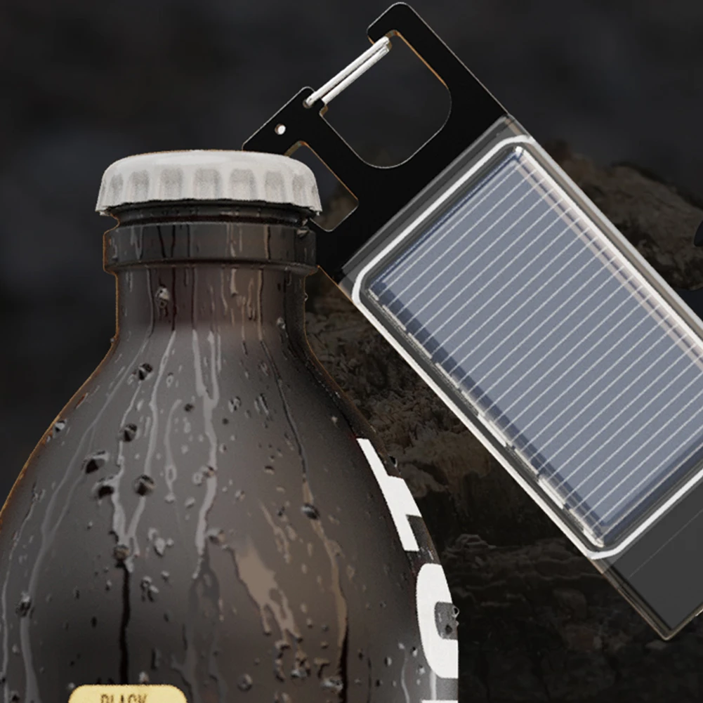 500LM LED COB Camping Light Solar Type-C USB Rechargeable Portable Flashlight 500mAh IPX4 Waterproof for Power Outage Emergency