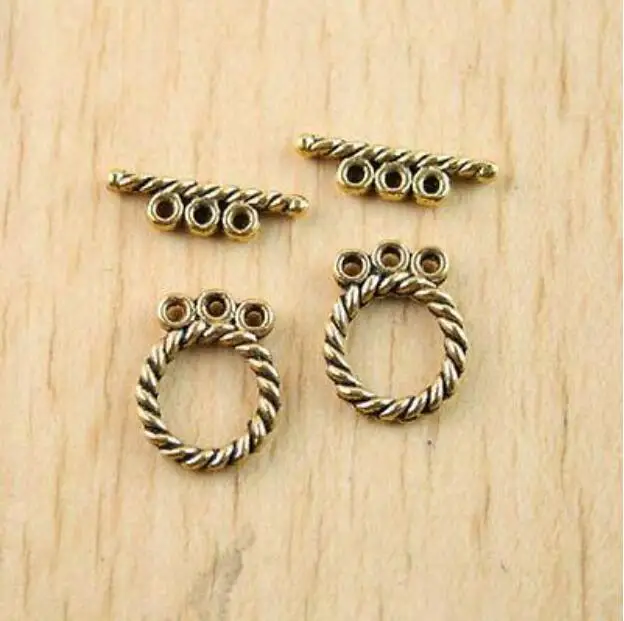 

40sets 15.9x12.5mm bar is 17.8mm dark gold-tone spiral style toggle clasps h1281