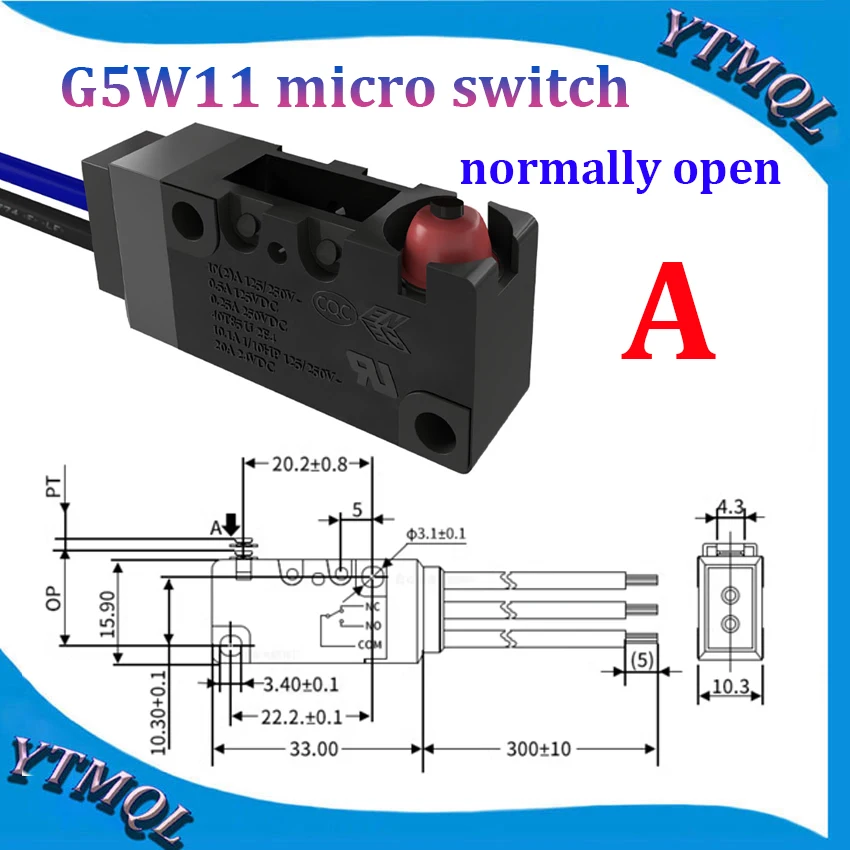 1Pcs 방수 마이크로 스위치 G5W11 높은 이동 제한 감지 스위치, 충전 총 긴 버튼