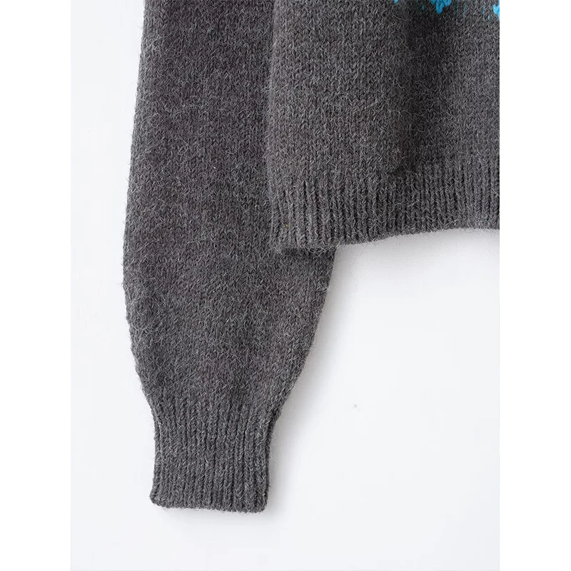 Women's Knitted Pullover Women Fashion Long Sleeve Vintage Jacquard Sweater 2025 New Casual Loose Knitwear Tops ﻿ ﻿