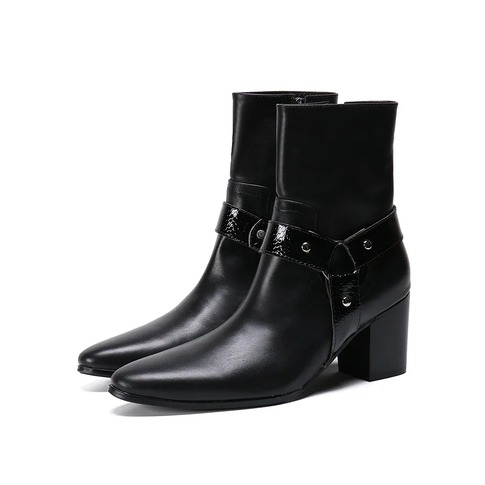 CC ANKLE HIGH BOOTS IN WHITE MIX BLACK WOOL FUR