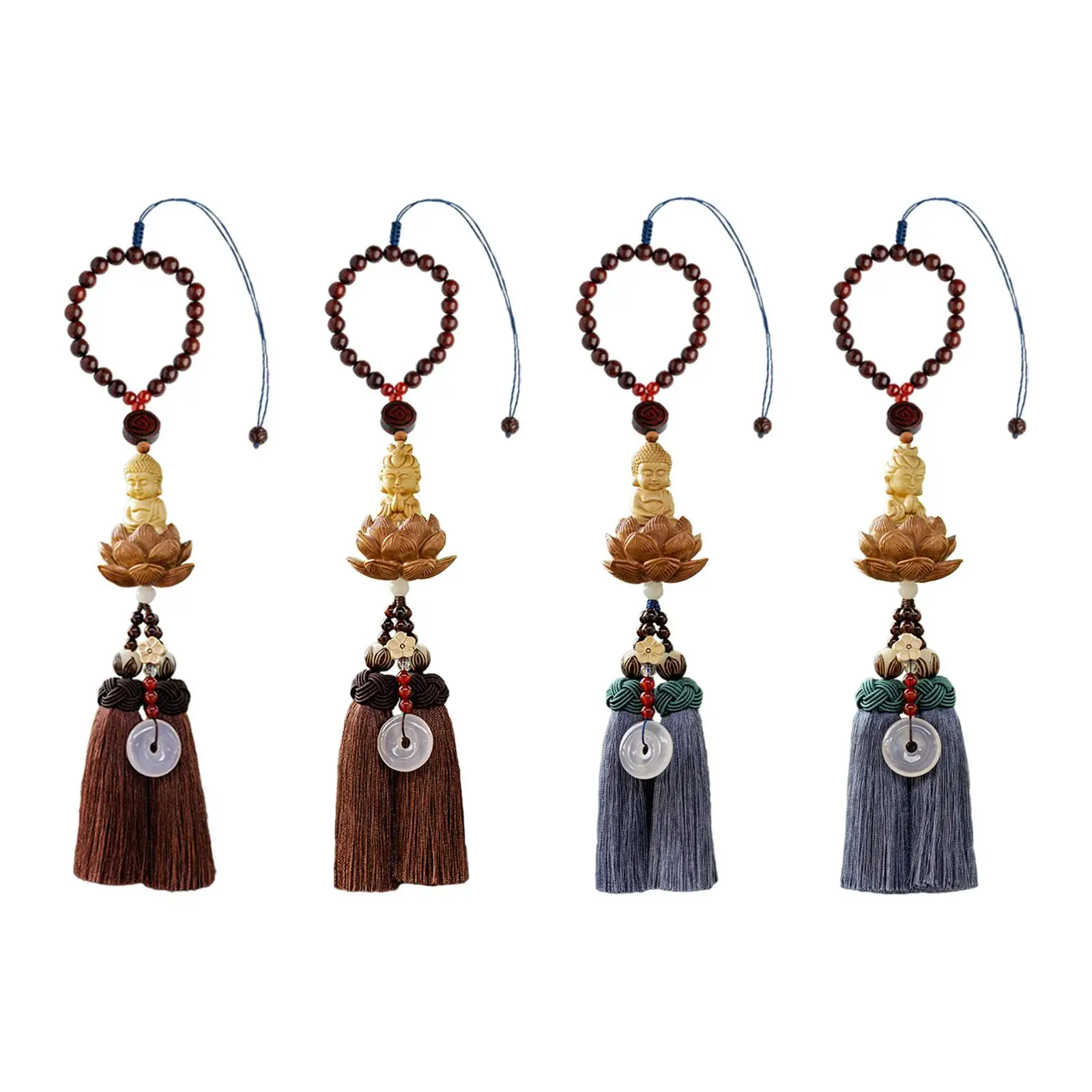 

Buddha Statue Fengshui Decor Lucky Decorative Car Rear View Mirror Pendant