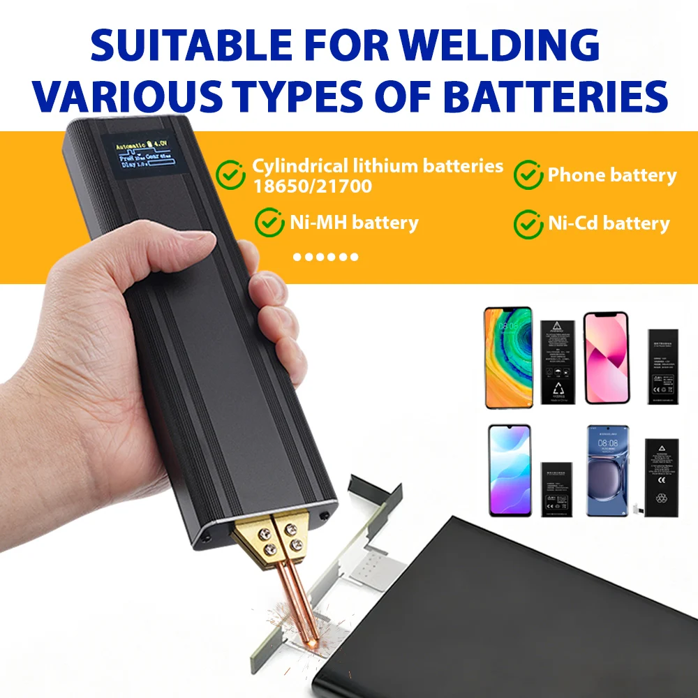 Upgraded 80 Gears Spot Welder Adjustable Portable Digital Display Spot Welding Machine Automatic Trigger For 18650 Battery